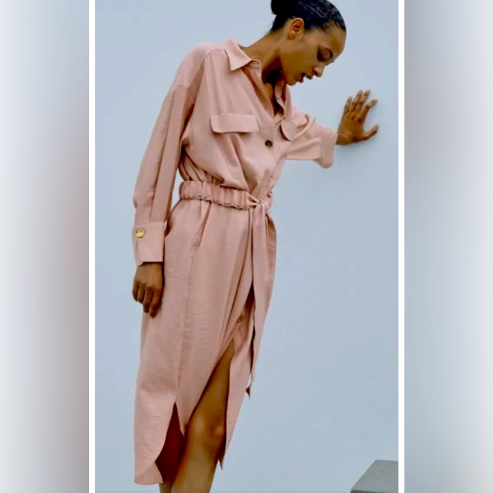Zara oversize belted dress
